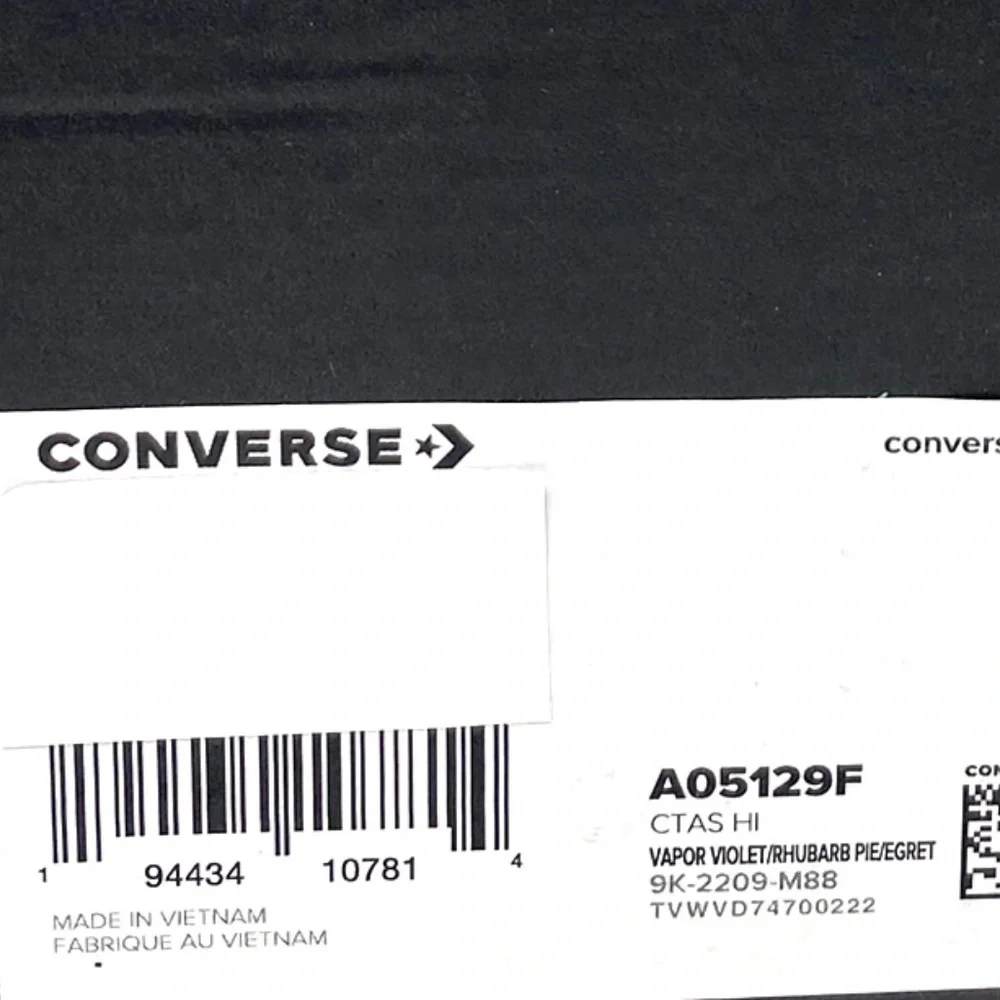 Converse Chuck Taylor High Top Canvas Violet Women's Size Sneakers A05129F - Picture 9 of 9